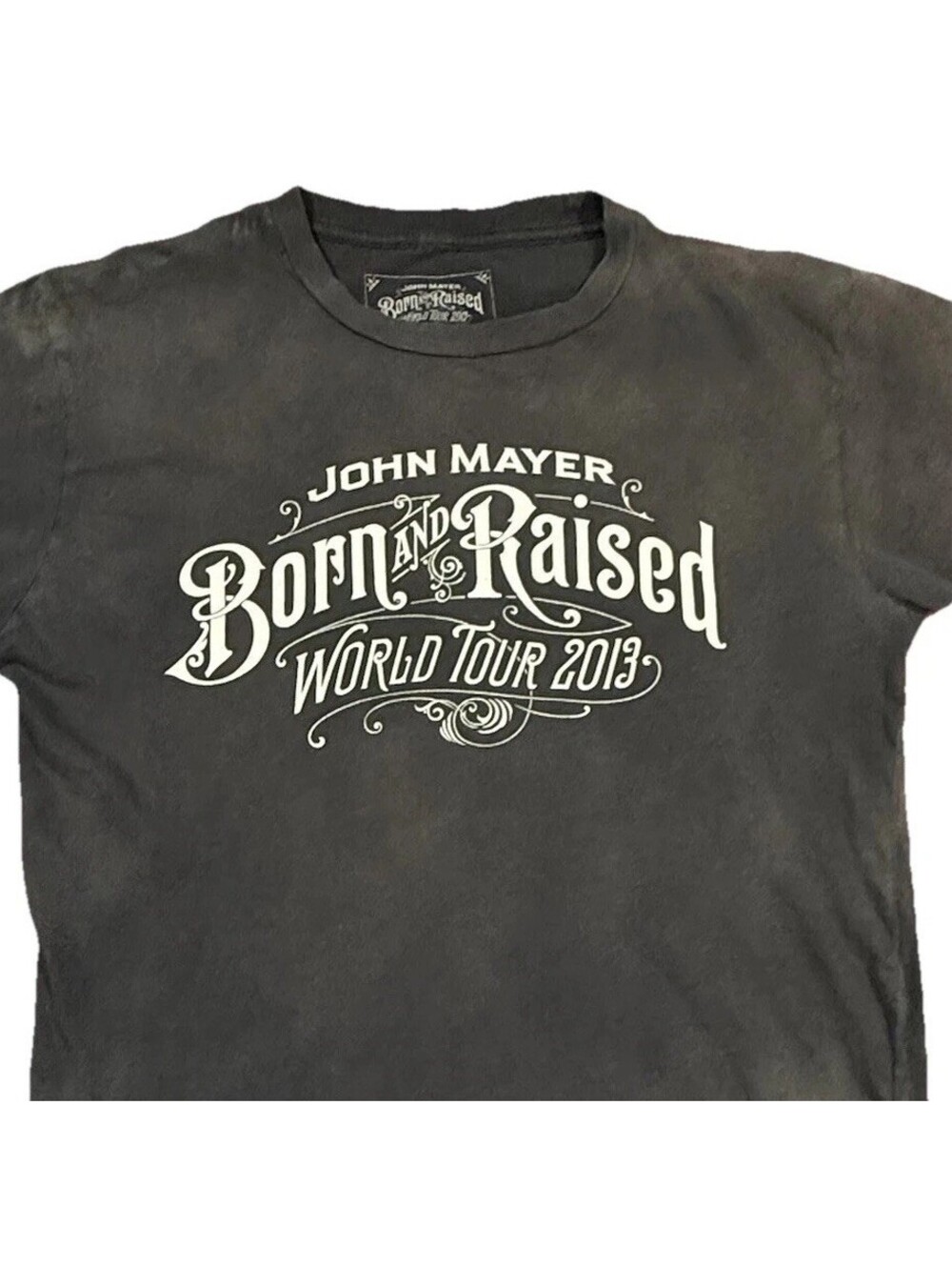 John Mayer Born and Raised World Tour 2013 T-Shirt S | Stone Washed